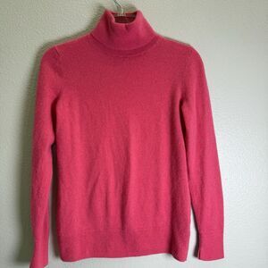 Cashmere Sweater Pink Medium Polish Slit Cuff Mock Neck Nordstrom Signature